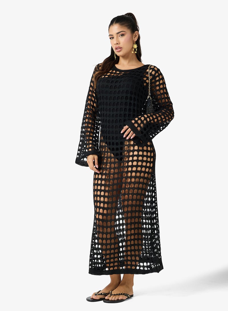 Ginger Crochet Maxi Beach Dress - Image 4